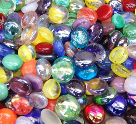 50 Mixed Colors Glass Gems Stones Mosaic Pebbles Centerpiece
