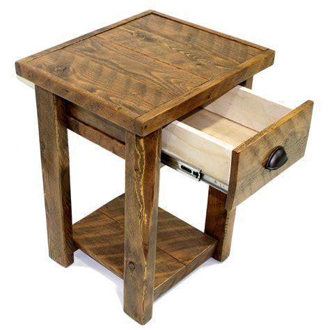 20th century pair of spanish nightstands with drawer and bronze hardware. Rustic Wood 1 Drawer Nightstand | Four Corner Furniture ...