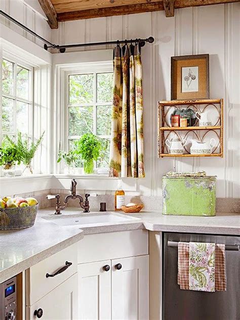 Help frame a beautiful view with a valance mounted above the window. 32 Cozy Vintage Kitchen Designs That You'll Love ...