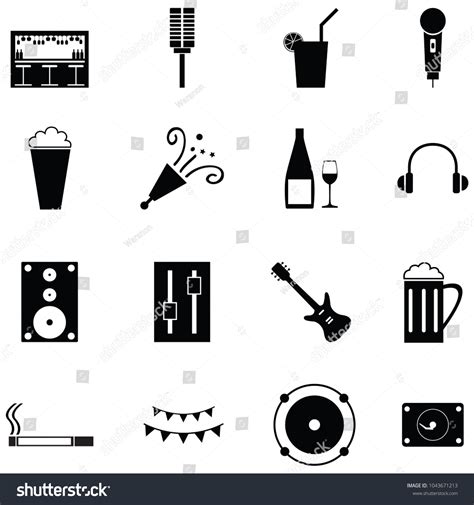 Nightclub Icon Set Stock Vector Royalty Free 1043671213 Shutterstock