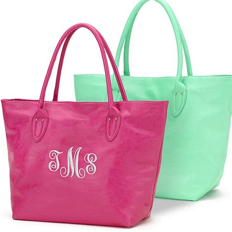 Monogrammed Leatherette Tote Bag Tsforyounow
