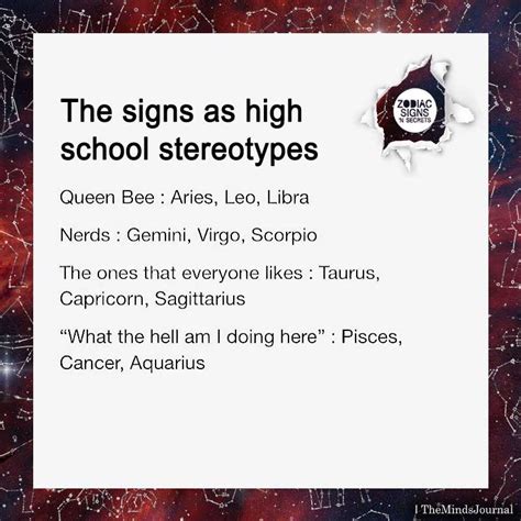 the signs as high school stereotypes the signs as high school