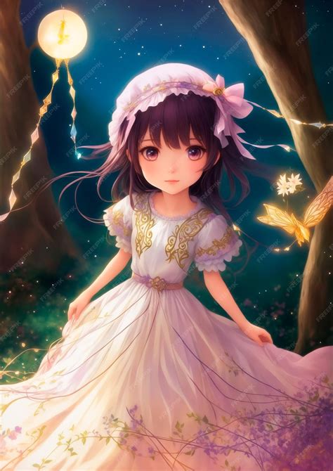 Premium Ai Image Cute Cartoon Girl Anime Girl With Flowers