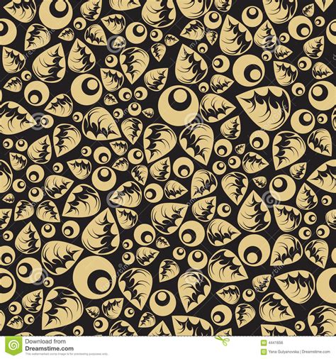 Vector seamless pattern with gold and black tropical leaves on dark background. Gold Leaf Elegance Floral Seamless Pattern Royalty Free Stock Image - Image: 4441656