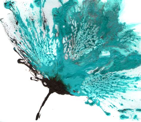 Flower Painting Abstract Art Teal Blue Turquoise