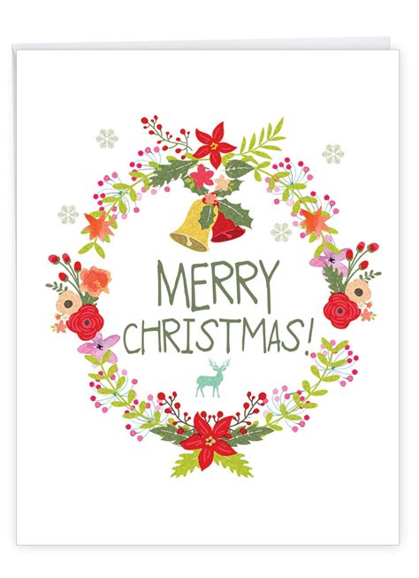 Happy Christmas Wreath Card Ubicaciondepersonascdmxgobmx