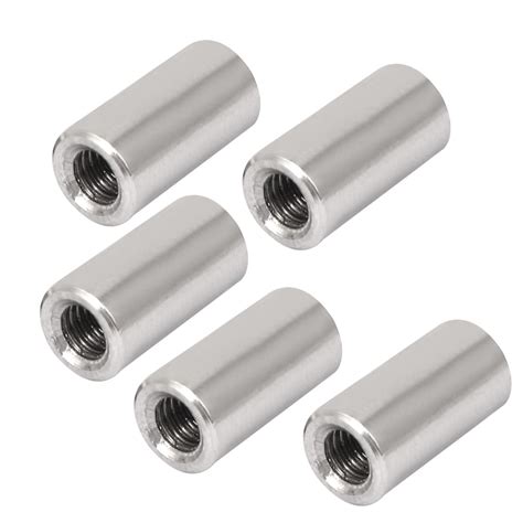 Uxcell 5pcs M6 024 10x20mm 1 Pitch Rose Joint Adapter Threaded Rod