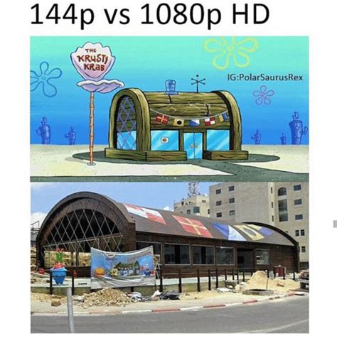 144p Vs 1080p Hd The Krab Igpolarsaurusrex 1080p Meme On Sizzle