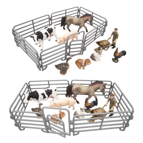 Buy Toymany Solid Realistic 14pcs Farm Animal Figures Set With Fence