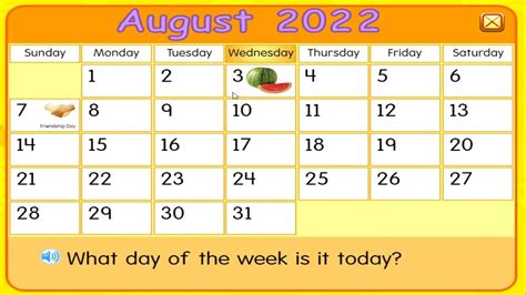 Starfall Calendar August 3 2022 And 832022 Watermelon Day