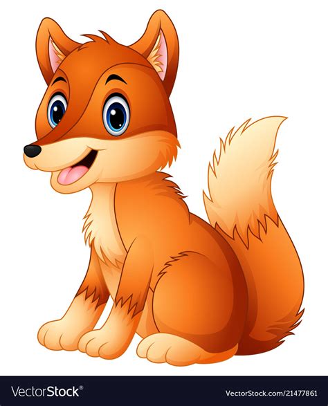 Cute Fox Cartoon Royalty Free Vector Image Vectorstock