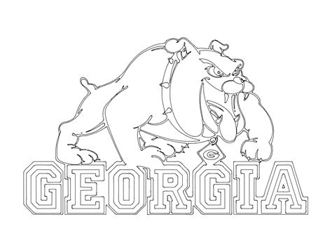 Georgia Bulldogs Logo Coloring Pages Sketch Coloring Page