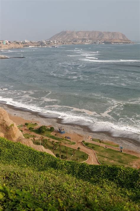 Lima Peru Cliff On The Pacific Coast Near The Park Of Love Stock