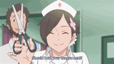 Nurse Anime Yuri Holding Scissor 