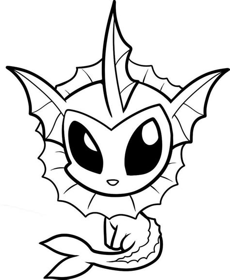Pokemon Vaporeon Coloring Pages - Free Pokemon Coloring Pages