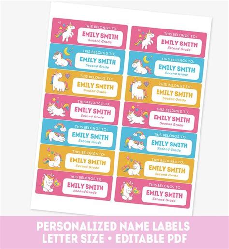 printable  labels  girls kids school  tags