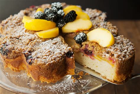 Blackberry Peach Coffee Cake Recipe Use Real Butter