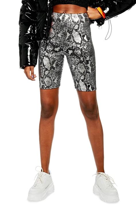 Foil Snake Print Cycling Shorts Main Color Black Multi Cycling