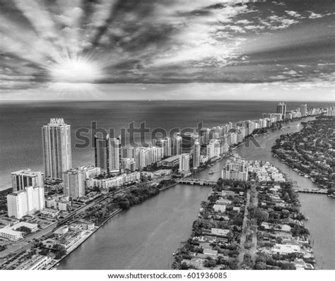 Aerial View Miami Beach Skyline Florida Stock Photo 601936085