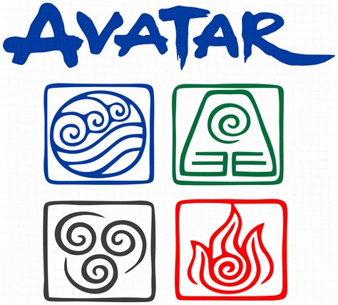 Avatar Logo 4 Nations Silhouette Svg Bundle The Last Airbender