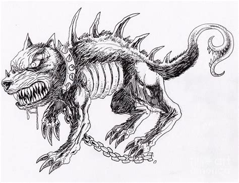 Demon Dog Drawing