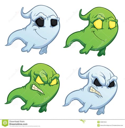 Funny Cartoon Ghost On The White Background Stock Images
