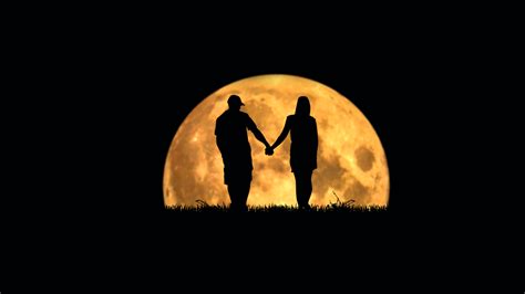 fondos de pantalla las parejas de enamorados moonlovers silueta luna descargar imagenes