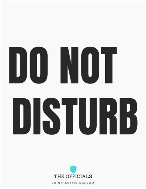 Printable Do Not Disturb Signs The Officials