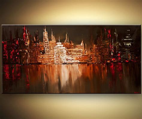 48 Original City Acrylic Painting Modern Palette Knife Abstract