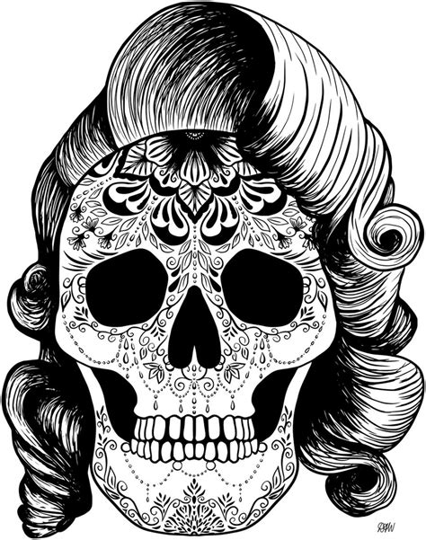 Pinup Girl Sugar Skull By Welshpixie On Deviantart