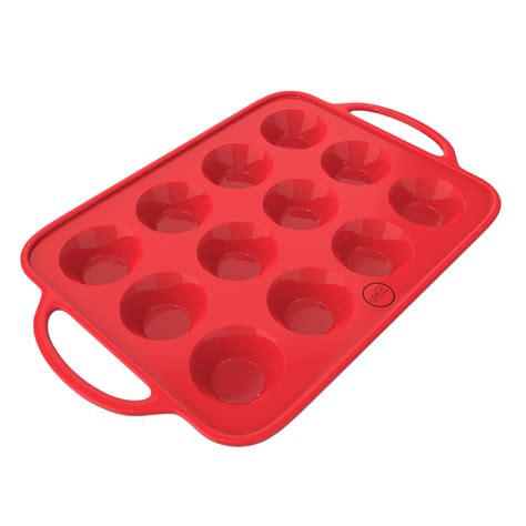 Nonstick Silicone Muffin And Cupcake Baking Pan 12 Cups Metal Handle