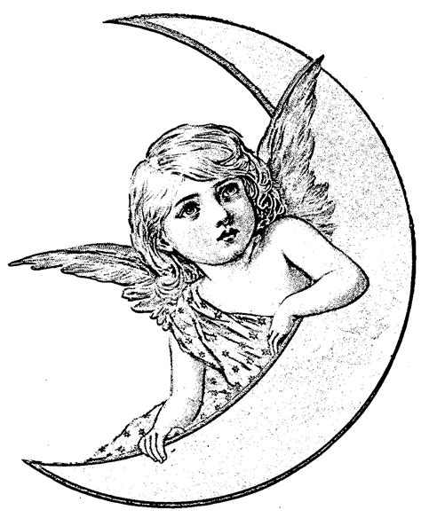 Find more moon fairy coloring page pictures from our search. Angel Moon Vintage Graphics Fairy Coloring Page ...