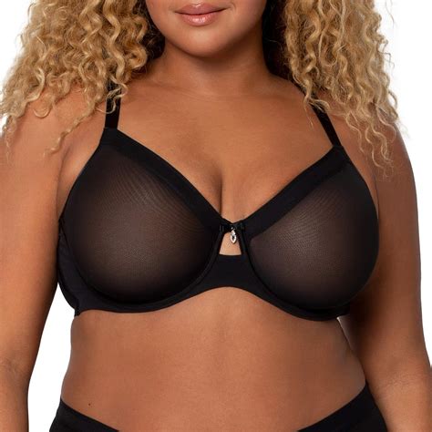 Curvy Couture Womens Plus Size Sheer Mesh Full Coverage Unlined Underwire Bra At Amazon Womens