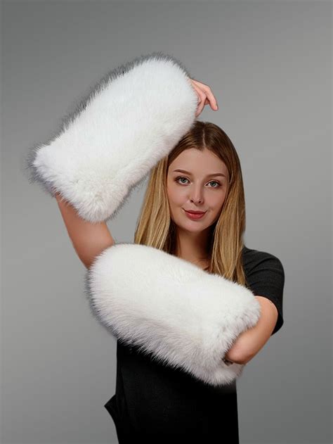Fox Fur Hand Warmer Muffs For Women