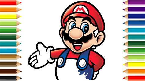 Learn How To Drawn Mario For Kids Mario Bros Youtube