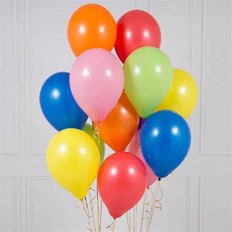 Pack Of 14 Rainbow Bright Party Balloons By Bubblegum Balloons