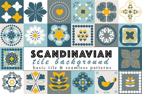 Scandinavian Tile Background Graphic Patterns Creative Market