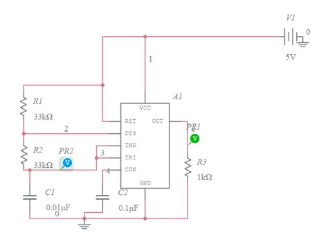 Astable Multivibrator Using 555 Timer 1 Multisim Live