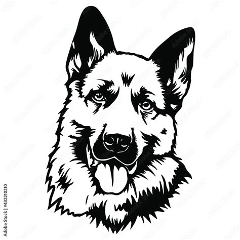German Shepherd Dog Puppy Portrait Instant Download Includes Cricut