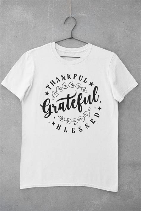 Thankful Grateful Blessed Svg Thanksgiving Shirt Svg Etsy