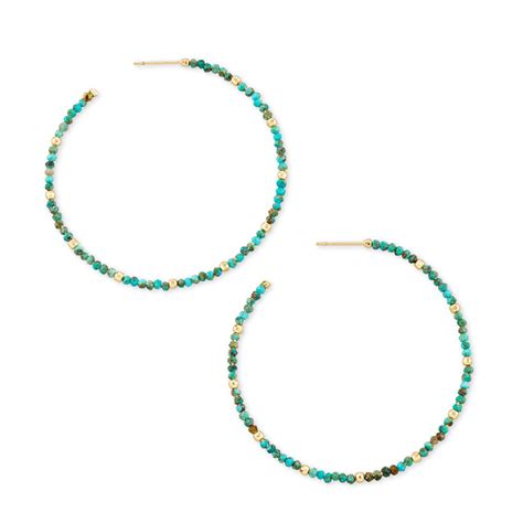 Kendra Scott Gold Tone Hoop Earrings In Turquoise Borsheims