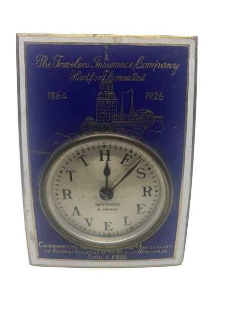 Travelers Insurance DESK Clock 1926 62nd ANNIVERSARY RARE ...