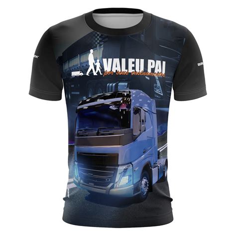 Camiseta de Caminhão BRK para Caminhoneiro Carreta Valeu Pai por Seus