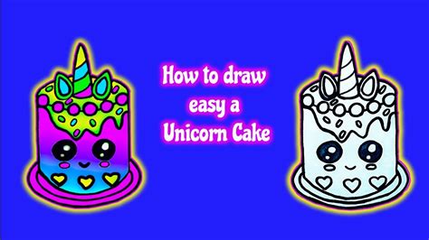Step:4 unicorn cake drawing has been made. How to Draw a cute UNICORN CAKE Easy To Draw - YouTube