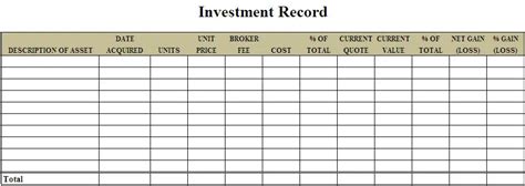 3 Investment Templates Excel Word Excel Formats