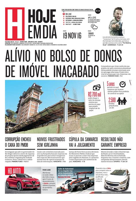 capa do dia 19 11 2016 hojeemdia jornal notícias news newspaper jornalismo jornal hoje