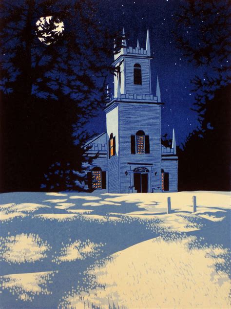 Guilford Night By William Hays Linocut Print Artful Home