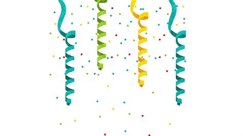 Party Animation With Balloons Streamers And Confetti A Present Is Delivered Stock Footage