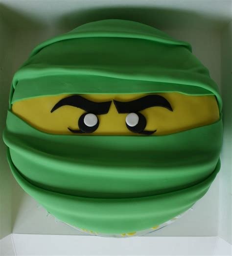 Baked By Design Green Lego Ninja Head Cake