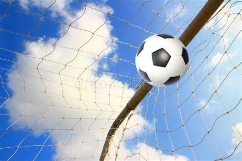 Soccer Ball In Goal Stock Image Image Of Excercise Playground 30323369